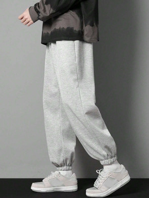 Dockstreet Solid Men Grey Track Pants