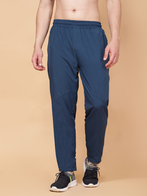 John Ally Solid Men Light Blue Track Pants
