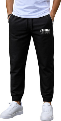 JUGULAR Solid Men Black Track Pants