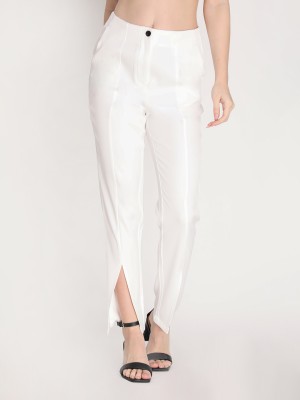 CHKOKKO Regular Fit Women White Trousers