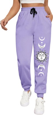 Tabadtod Geometric Print Women Purple Track Pants