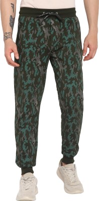 Allen Cooper Printed Men Olive Track Pants