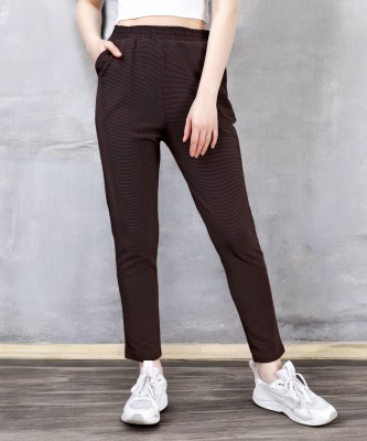 leewan Solid Women Brown Track Pants