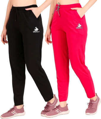 SEAPRINT Solid Women Black, Pink Track Pants