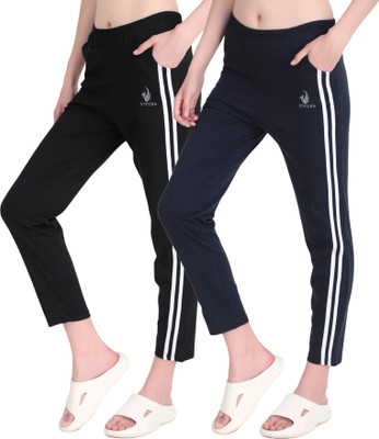STYOXA Striped Women Black, Blue Track Pants