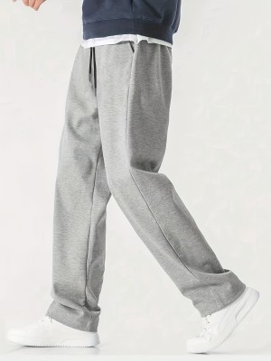 Dockstreet Solid Men Grey Track Pants