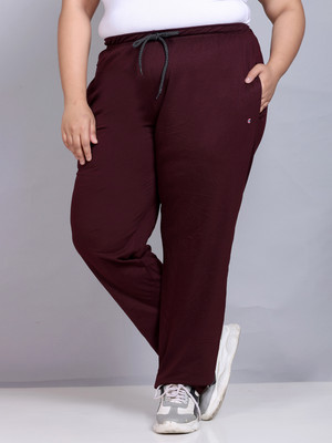 CUPID Solid Women Maroon Track Pants