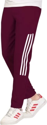 Covetvolo Striped Men Purple Track Pants