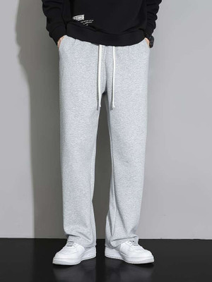 Flycollection Solid Men Grey Track Pants