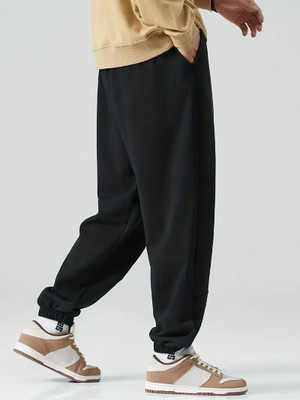 IRONDYE Loose Fit Men Black Trousers