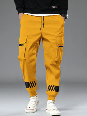 TRIPR Printed Men Yellow Track Pants