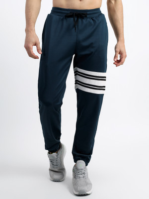LOTHRIC Self Design Men Blue Track Pants