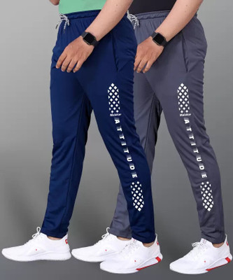 MSREALSON Printed Men Dark Blue, Grey Track Pants