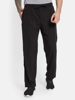 Octave Solid Men Black Track Pants