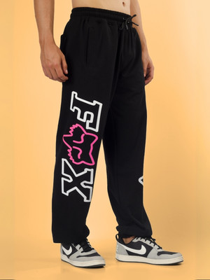 WEARDUDS Self Design Men Black Track Pants