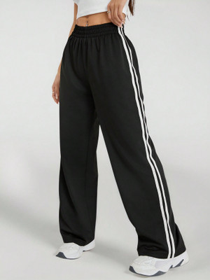 Dockstreet Striped Women Black Track Pants