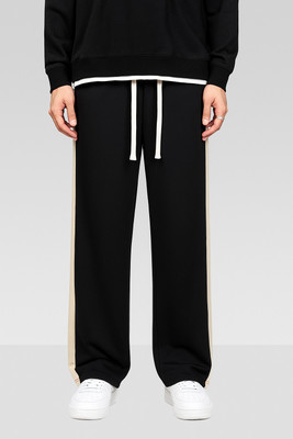 NFTRENDLYY Solid Men Black Track Pants