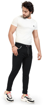 sanket synthetics Solid Men Black Track Pants