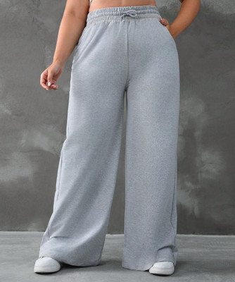 Dockstreet Solid Women Grey Track Pants