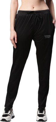 VIMAL JONNEY Solid Women Black Track Pants