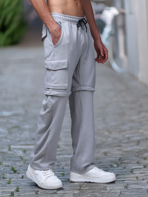 MADSTO Solid Men Grey Track Pants