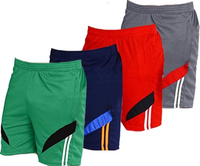 OORA Solid Men Green, Dark Blue, Red, Grey Sports Shorts