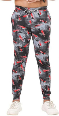 24 Street Printed Men Red, Grey Track Pants