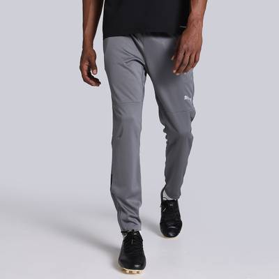 Puma solid men's best sale grey track pants