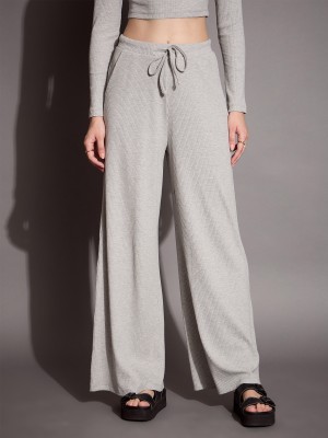 SASSAFRAS Solid Women Grey Track Pants