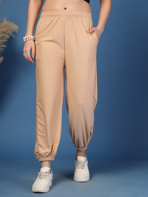 UZARUS Solid Women Beige Track Pants