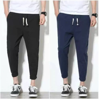 Muskan Creation Solid Men Blue, Black Track Pants