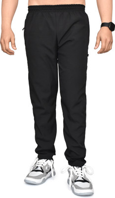 REAL DAD Self Design Men Black Track Pants