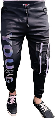 Wild Magic Printed Men Black Track Pants