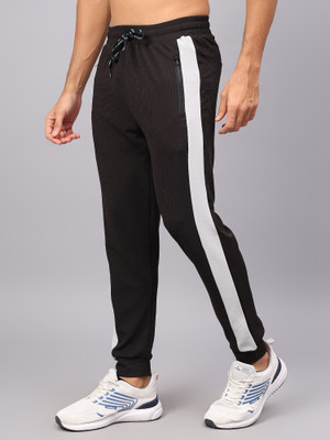 UNIFringe Striped Men Black Track Pants
