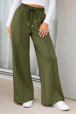 Q-Rious Flared Women Green Trousers