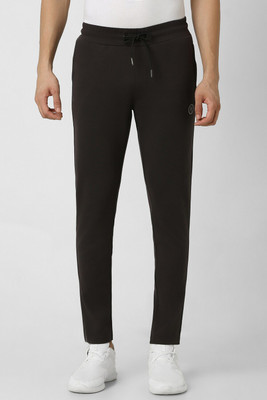 VAN HEUSEN Solid Men Black Track Pants