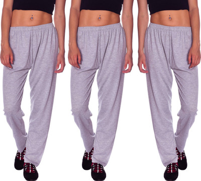 Weboasis Solid Women Grey Track Pants
