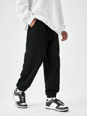 Dockstreet Loose Fit Men Black Trousers