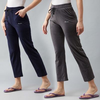 BLINKIN Solid Women Grey, Blue Track Pants