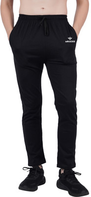 Wrodss Solid Men Black Track Pants