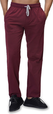 CARBON BASICS Solid Men Maroon Track Pants