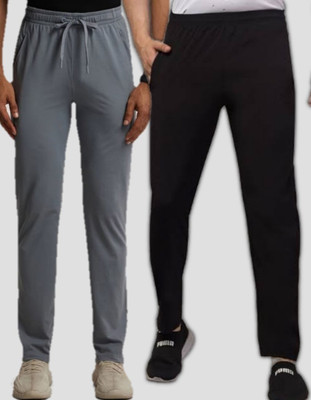 M2kFASHION Solid Men Black, Grey Track Pants