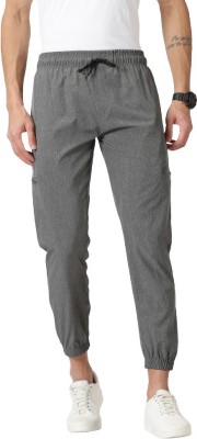 BLUE TYGA Solid Men Silver Track Pants