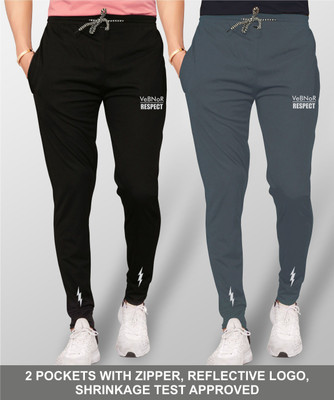 VeBNoR Solid Men Black, Grey Track Pants