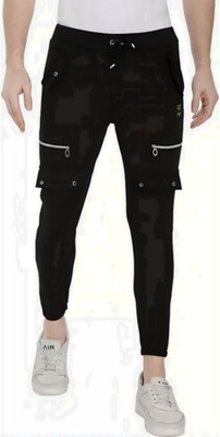Mindsart Trend Printed Men Black Track Pants