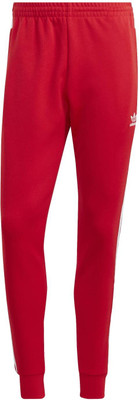 ADIDAS Striped Men Red Track Pants