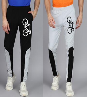 mfb Printed, Colorblock Men Black, Grey Track Pants