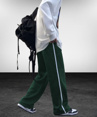 CULISH Solid Men Dark Green Track Pants
