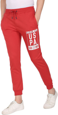 U.S. POLO ASSN. Graphic Print Men Red Track Pants
