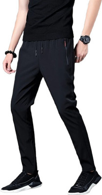 DODI Solid Men Black Track Pants